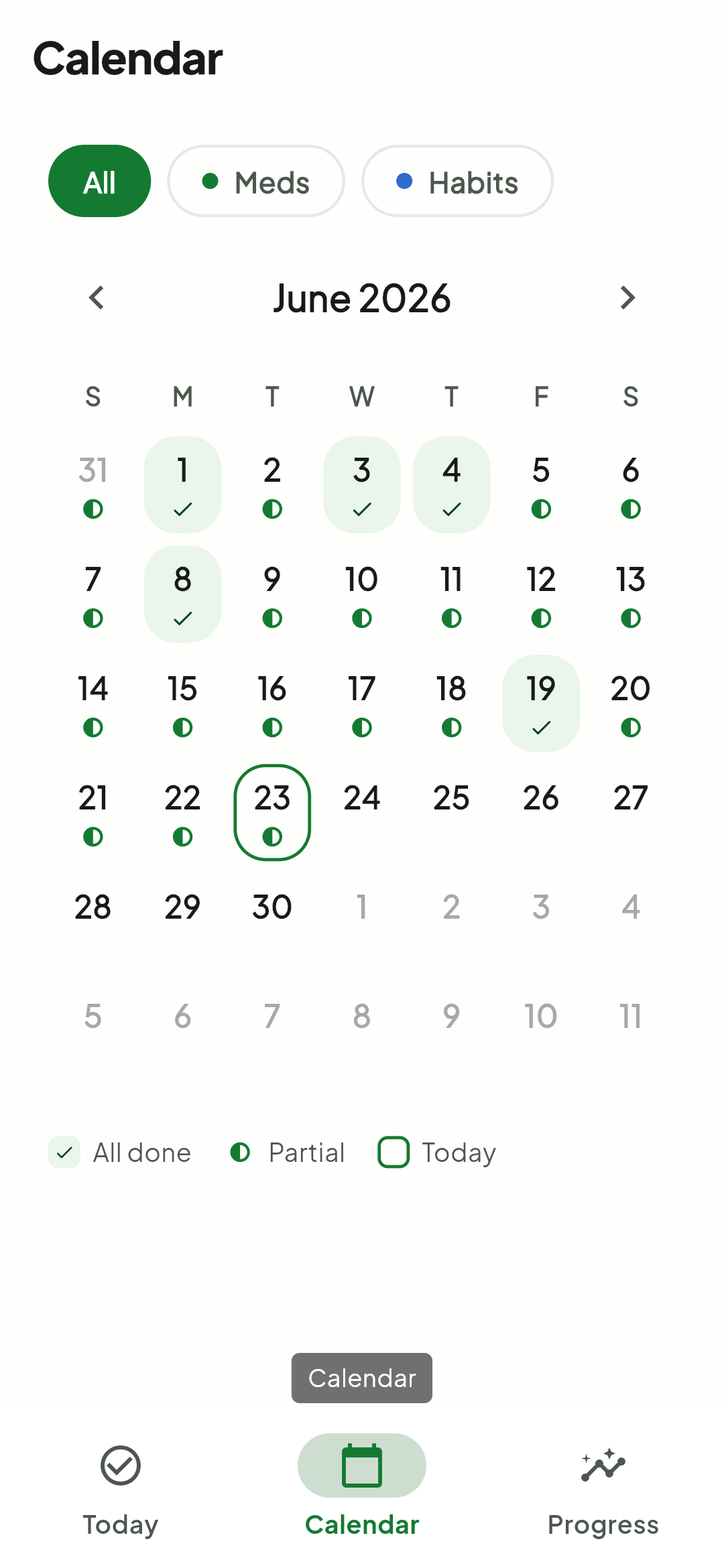 Tick calendar