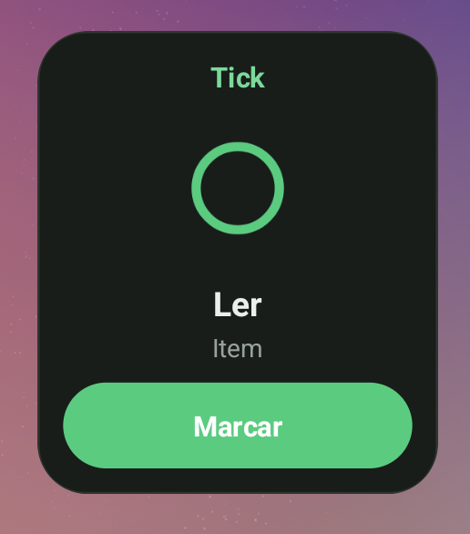 Widget na tela inicial
